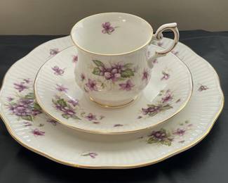 "Violets" Teacup Set By Rosina China Co.