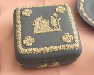 Large Wedgwood Collection (Trays, Teacups, Tea Set W/ Sugar & Creamer, Trinket Boxes, Bowls, Plates, Ashtrays, Candlestick Holders, Etc.)