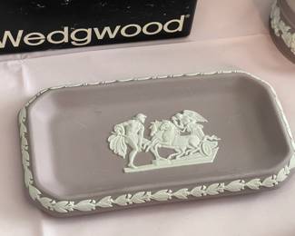 Large Wedgwood Collection (Trays, Teacups, Tea Set W/ Sugar & Creamer, Trinket Boxes, Bowls, Plates, Ashtrays, Candlestick Holders, Etc.)