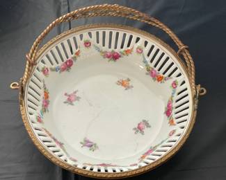 Antique Decorative Handled Basket Bowl By Schumann (Germany)