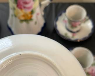 Antique Handpainted Tea Set W/ Teapot, 6 Cups, & 6 Saucers (Nippon)