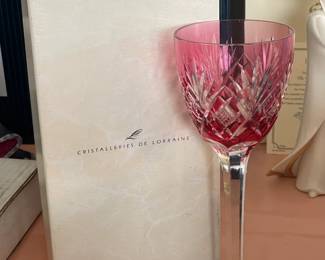 Cristalleries De Lorraine Red Crystal Glass W/ Box