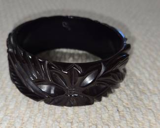 Carved Bakelite Bangle Bracelet