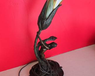 Gustav Gurschner Art Nouveau Nymph Lamp