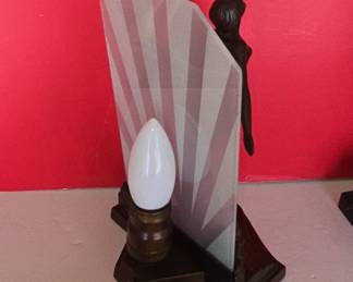 Art Deco Nude Diver Figural Lamp