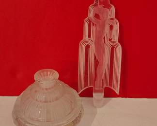 Art Deco "Dancer" Frosted Glass Perfume Bottle