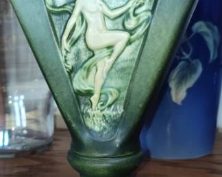 Roseville Art Nouveau Nude Figural Fan Vase