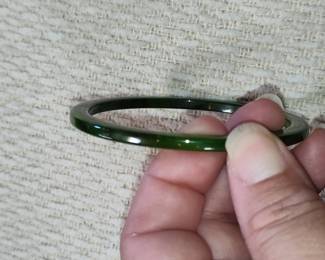 Dark Green Nephrite Jade Bangle Bracelet