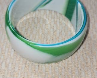 Murano Glass Swirl Bangle Bracelet