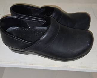 Dansko Professional Black Box Leather Clogs