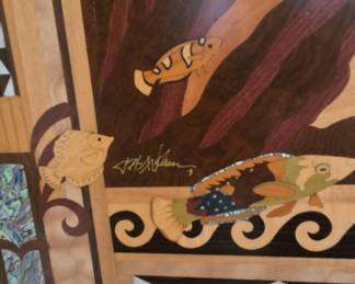 Marquetry Marine Life Wall Art by J.W. Hauen
