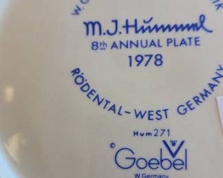 Goebel "8th Annual Plate" 1978