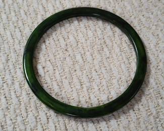 Dark Green Nephrite Jade Bangle Bracelet