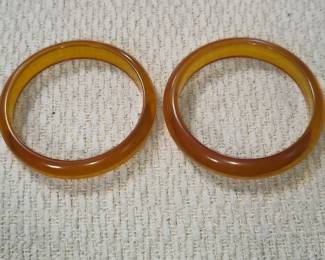 Set of 2 Vintage Translucent Bakelite Bangle Bracelets
