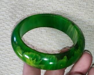 Green Jade Bangle Bracelet