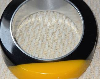 Bakelite and Silver Bangle Bracelet