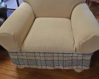 Upholstered Armchair and Ottoman Set