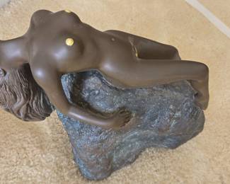 Bronze Nude Sculpture with Gilded Accents - Signed 'J. Stelzer'