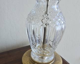 Waterford Cut Crystal and Brass Table Lamp