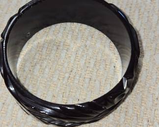 Carved Bakelite Bangle Bracelet