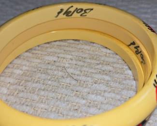 Set of 3 Hand-Painted Ladybug Bangles