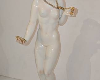 Porcelain Figurine of a Young Woman with Necklace by Karl Tutter for Hutschenreuther