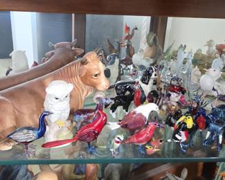 Assorted Ceramic and Glass Animal Figurines, including Lenox