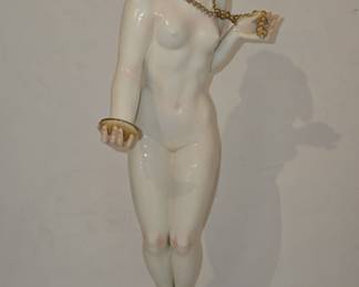 Porcelain Figurine of a Young Woman with Necklace by Karl Tutter for Hutschenreuther