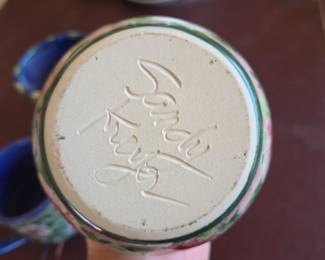 Sandy Kreyer Hand-Painted Ceramic Mug and Vases Set