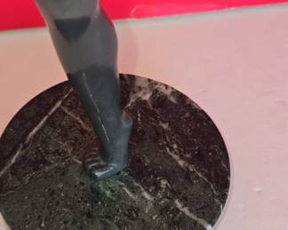 Art Deco Bronze Dancer with Crescent Moon Sculpture