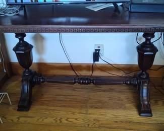 Jacobean Style Carved Mahogany Console Table