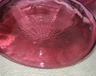 Large Cranberry Glass Vase by Pilgrim Glass