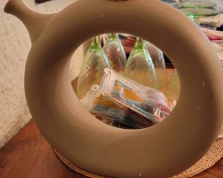 Donut shaped wine decanter