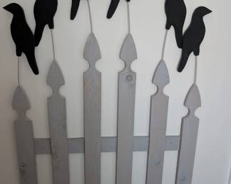 Crows on fence decor