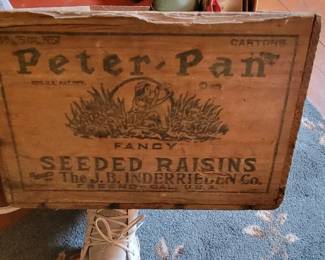 Rare RARE Peter Pan wooden raisin box