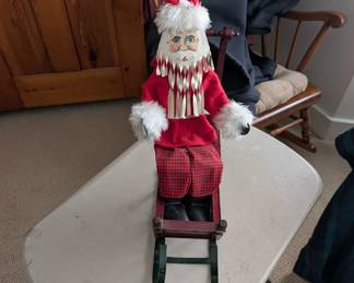 Metal Santa and sleigh