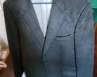 Green suede men's blazer