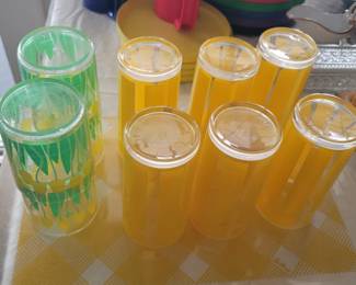 Plastic mid-century glasses