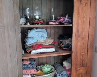 Vintage cabinet with bead board back.