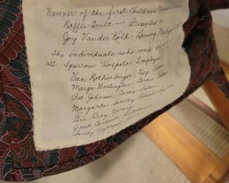 Message on back of quilt