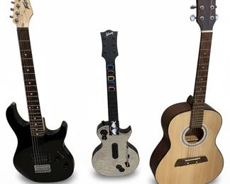 Assorted Guitars (Peavey Electric, Gibson Guitar Hero Controller, First Act Acoustic)