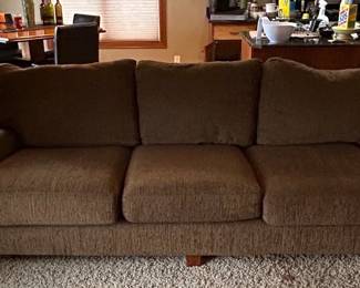 Brown Textured Fabric Sofa