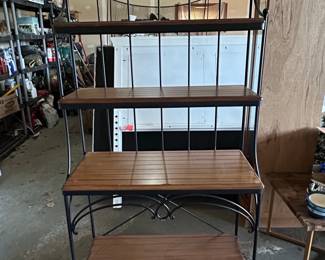 Charleston Forge Wrought Iron and Wood Bakers Rack