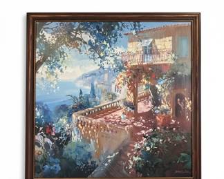 Italian Coastal Scene Painting