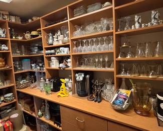 Glassware of all types, serving pieces