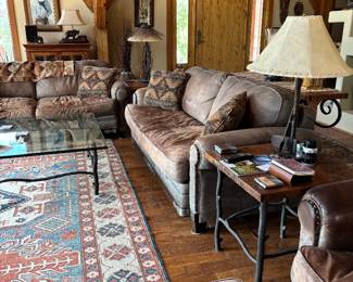 Suede leather living room furniture