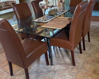 Dining room chair and glass table