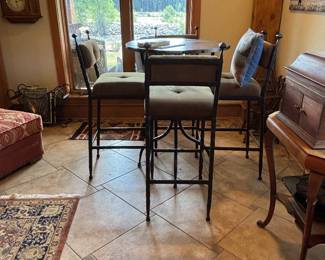 Tall Top Iron Table w/ 4 chairs