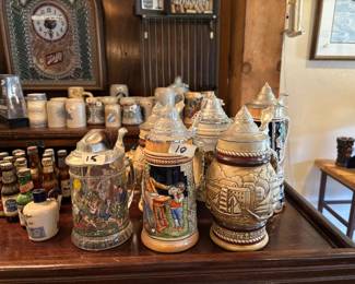 Steins and mini liquor bottles 