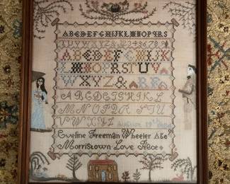 F59 - $20. Faux Sampler (printed on paper - looks like a sampler) Measures 19.5" x 21.75" tall.